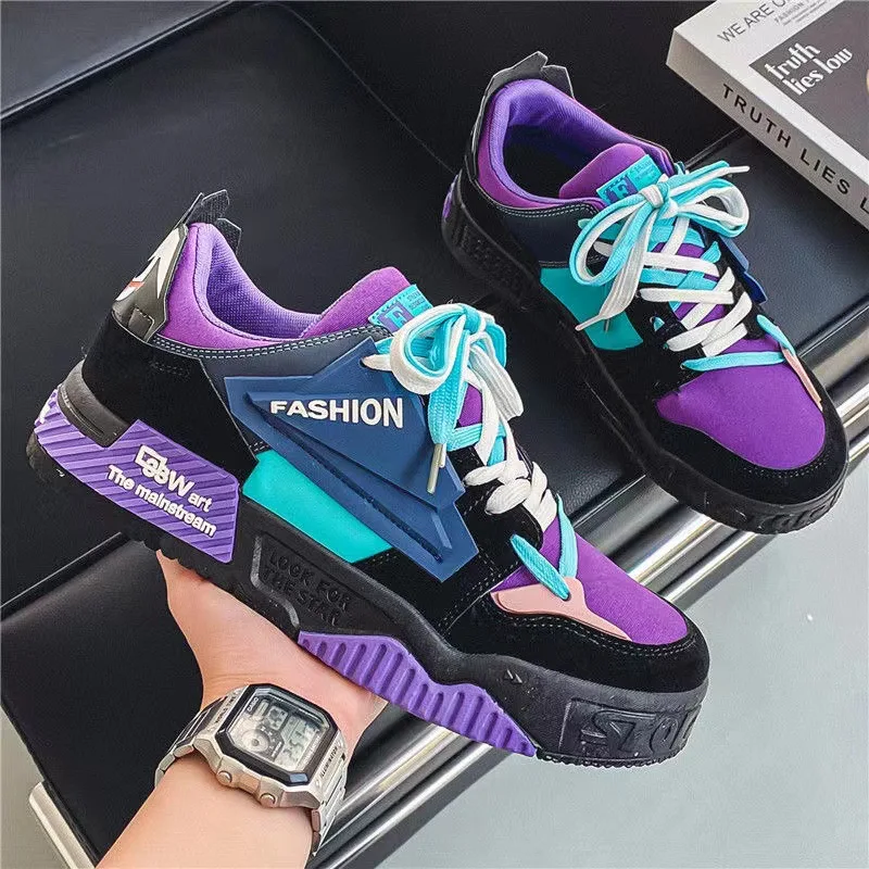 Thick soled raised board shoes for men, 2023 autumn new Korean version trend versatile and breathable sports casual dad shoes