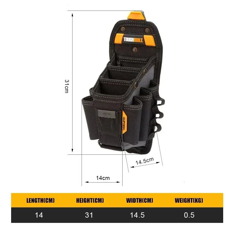 Imagem -02 - Toughbuilt Tb-ct36-l10 Mecânico Bolsa de Ferramentas Especiais Alicate Multi-bolso Ferramenta de Chave de Fenda Pendurado Rápido Acessórios de Bolsa Resistente