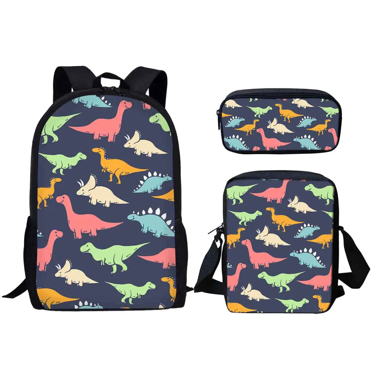 New Dinosaur Backpack Crossbody Bag Pencil Case Primary Middle School Students Boys Girls Cartoon Dinosaur Schoolbag