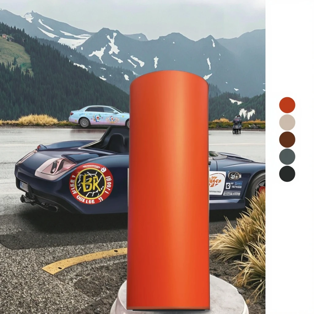 

Matte Chrome Orange Lubrizol TPU Self-Healing Anti-Scratch Car Paint Protection Film Color-Changing Color PPF