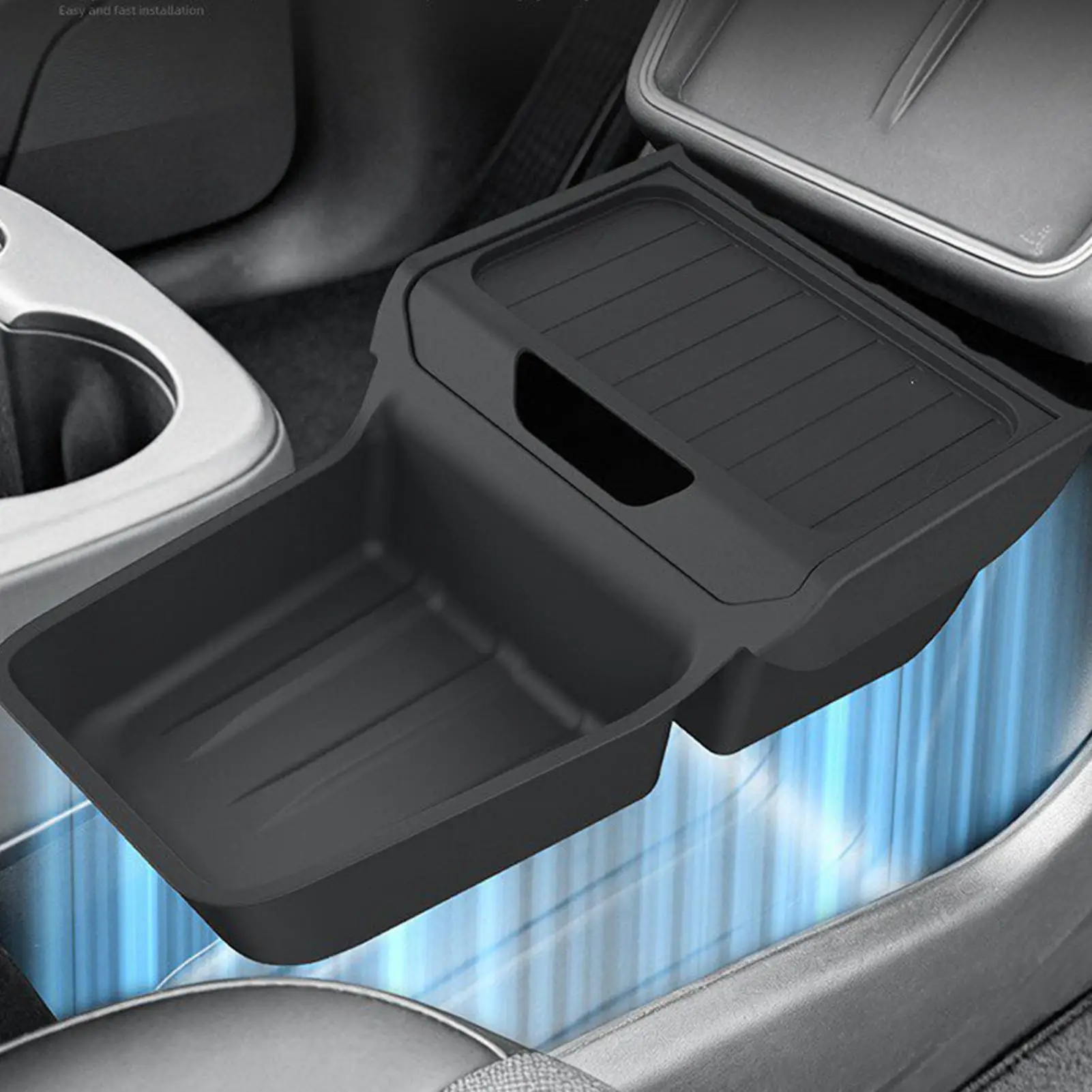 Easy Installation Car Central Storage Organizer Multifunctional Console Box For Model Y Standard Road Trip Phone Snack Tissue