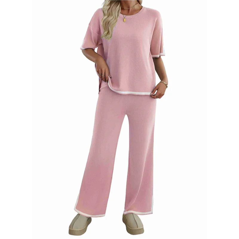 

ABRT-Женская футболка с короткими рукавами и брюки, состоящий из двух предметов, пижамный комплект для сна