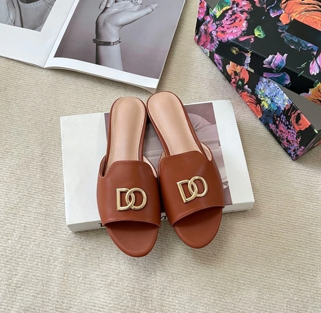 Hot Women's Summer Open-toe Flat Sandals Fashionable Metal Buckle One-strap Slides with Comfortable Shock-absorbing Insoles Non-slip Rubber Sole Casual Beach Slippers PU Leather Perfect for Outdoor Pool Parties Weddings Large Size Designer Women's Shoes