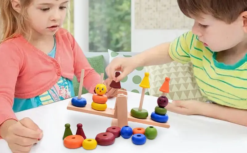 

Stacking Balance Toys Educational Wooden Balancing Toy Wooden Sensory Toys and Learning Toys for Kids Boys and Girls 3 Years+