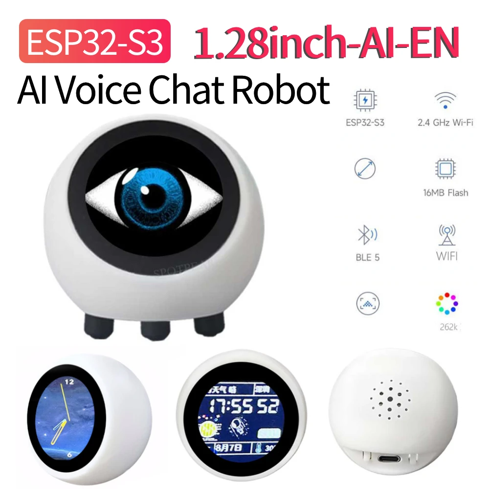 AI Chat vocale Robot Scheda di sviluppo ESP32-S3 multifunzione Display LCD Robot assistente intelligente 1,28 pollici per Home Office