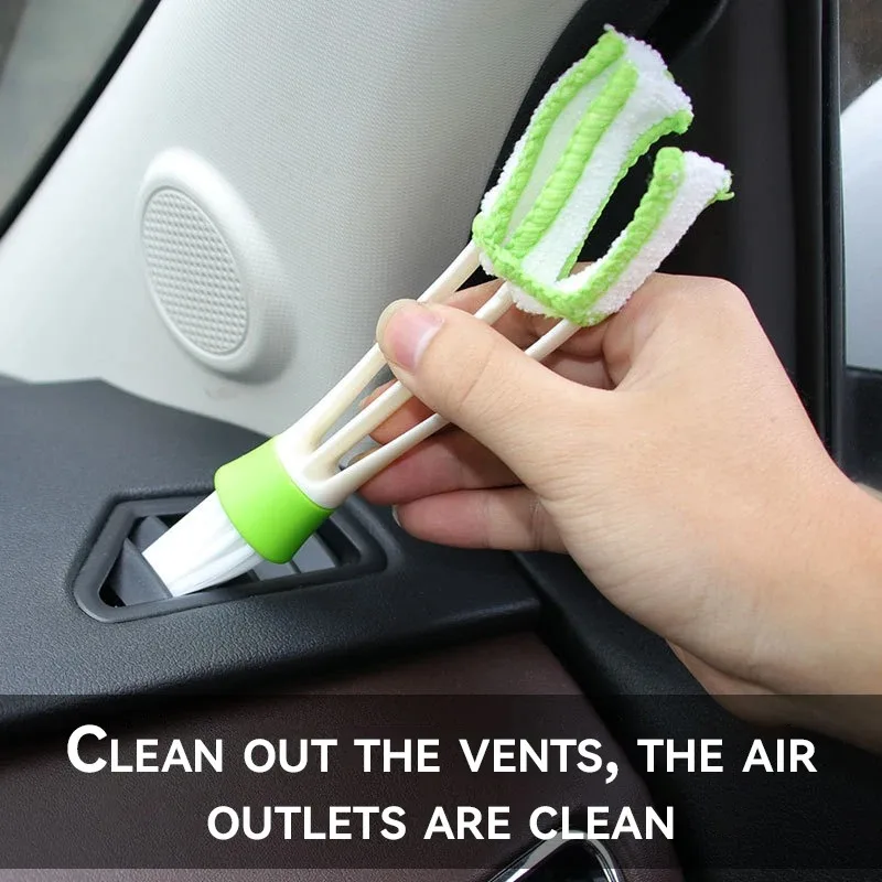 Portable Double Ended Car Air Conditioner Vent Slit Cleaner Brush Instrumentation Dusting Blinds Keyboard Cleaning Brush