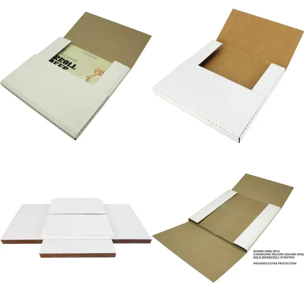 

Durable Cardboard Mailers for 1-3 12 Vinyl Records - Adjustable Height, 32 ECT Strength