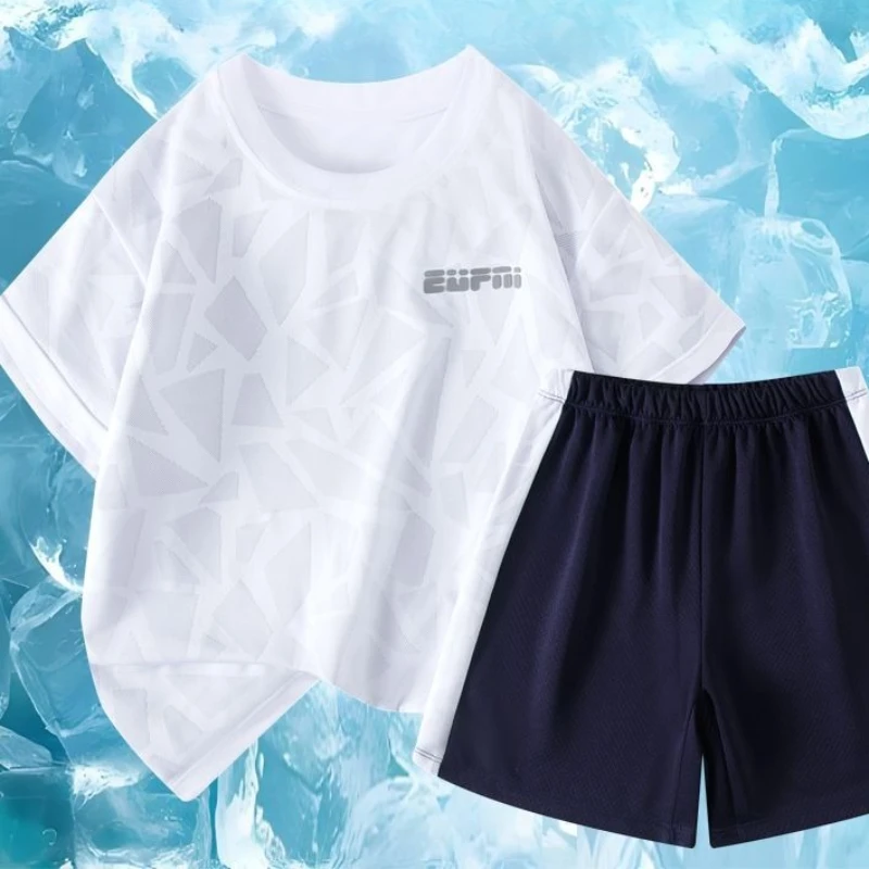 قميص سريع الجفاف بأكمام قصيرة ملابس صيفية للأطفال شورت للأولاد ملابس أطفال مجموعة ملابس علوية وسفلية 2025 بلايز للأولاد #5