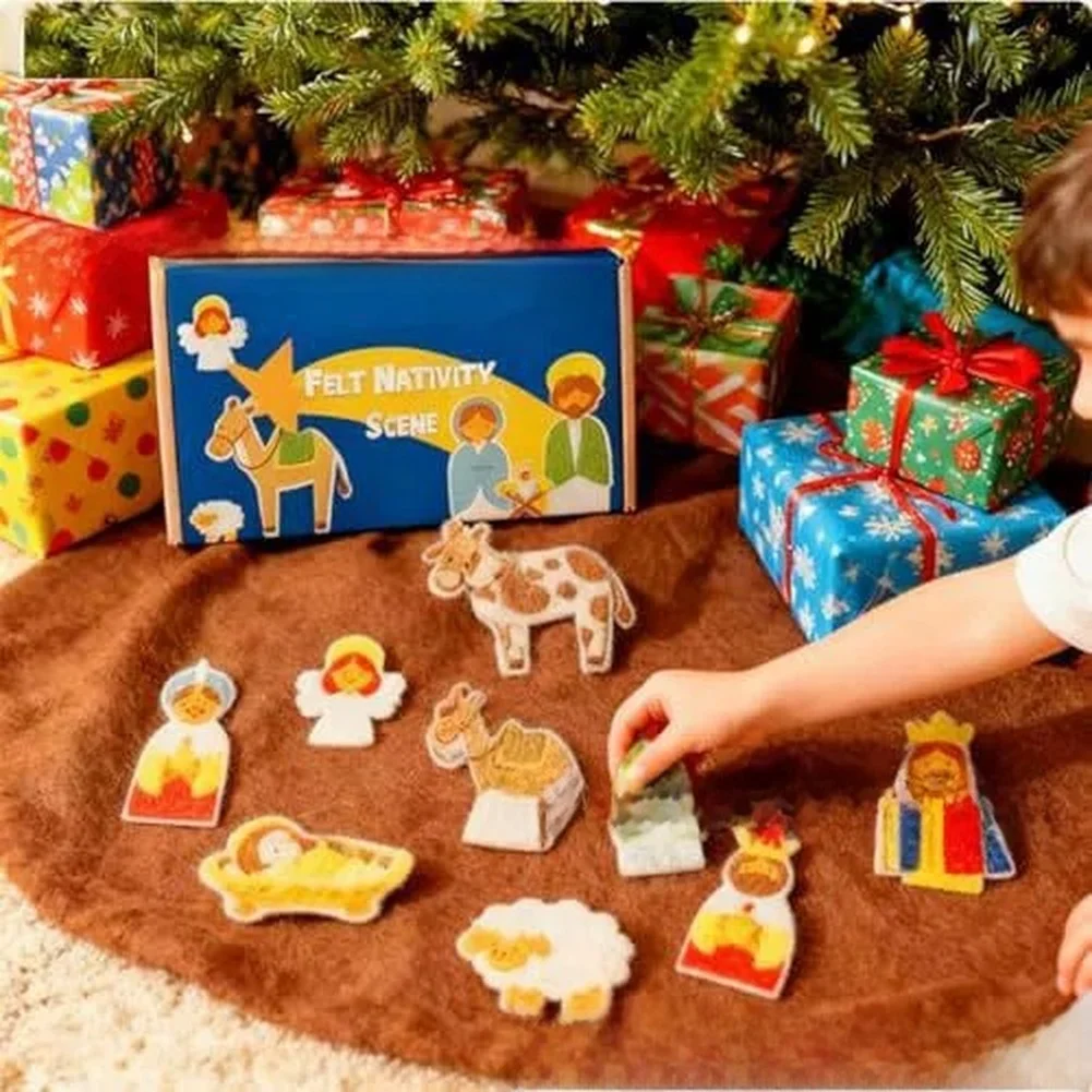 

Для детей DIY фетровый набор для рукоделия на Рождество, набор рождественских украшений с полными материалами для творческих праздничных мероприятий