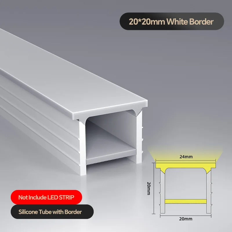 6–9m 20m flexibel siliconen LED-profiel met diffuser voor inbouw lineaire verlichting Buigbare rand of randloos Zwart Wit