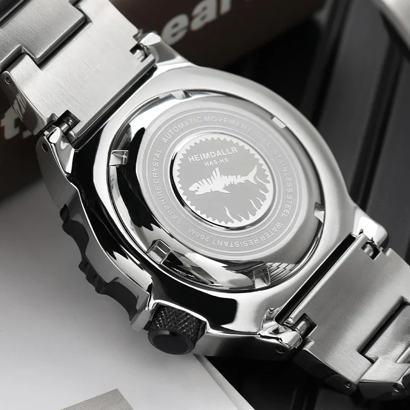 Heimdallr Monster V2 Watch NH36 Automatic Mechanical PVD Coated Frosted Dial C3 Luminous Sapphire 316L Stainless Steel Men Watch
