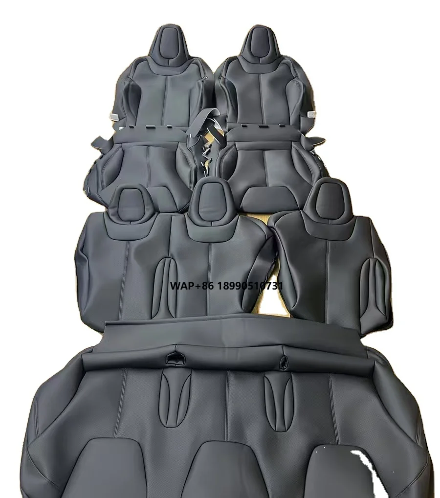 

Custom Black Nappa Leather Full Replacement Car Seat Cover for Model S