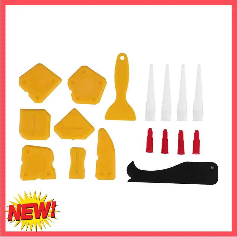 

B17C 17 Pieces Caulking Tool Kit Silicone Sealant Finishing Tool Grout Scraper Caulk Remover And Caulk Nozzle And Caulk Caps