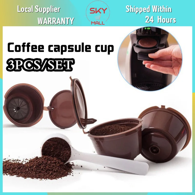 

3pcs Reusable Coffee Capsule For Nescafe Dolce Gusto Machine Refillable Coffee Capsule Filter Cup Coffee Filter Pod Kitchen Tool