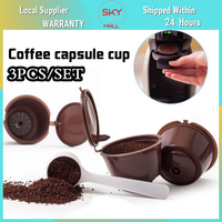 3pcs Reusable Coffee Capsule For Nescafe Dolce Gusto Machine Refillable Coffee Capsule Filter Cup Coffee Filter Pod Kitchen Tool