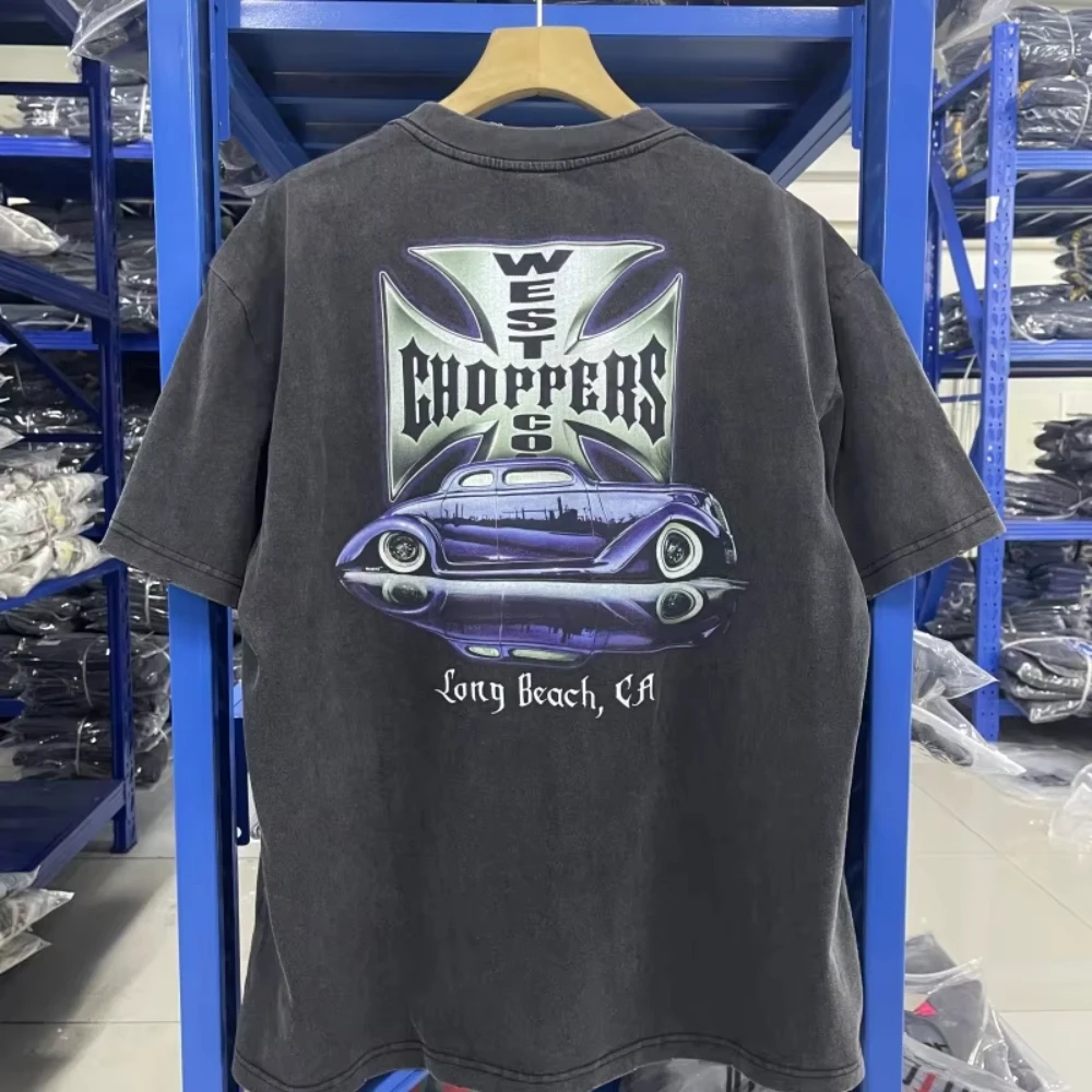 2026 Vintage West Coast Choppers Printed T-Shirt Women Cotton Breathable Retro Biker Style Loose Fit Casual Unisex Streetwear