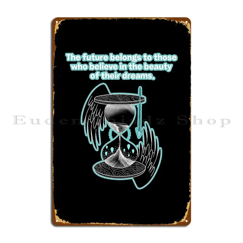 Hourglass Time And Future Metal Plaque Poster Character Living Room Party Designing Cinema Tin Sign Poster