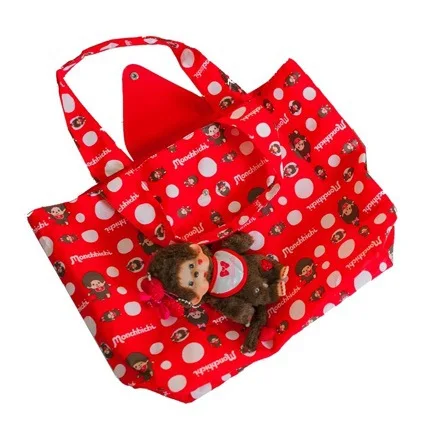 Cartoon character Qi Qi large capacity shopping bag for women, casual, foldable, portable, eco-friendly handbag, travel bag