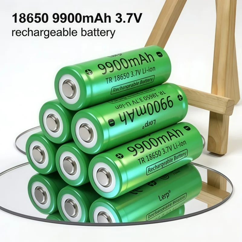 Green 9900 18650 Rechargeable Lithium Cell, Low Self-discharge Li-ion Battery for LED Torch, Remote Controls and Mini Gadgets