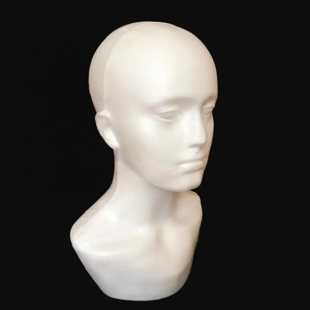 Mannequin Wig Display Lifelike White Foam Mannequin Head Model Lightweight White Easy To Clean Display Wig Display Stand Rack