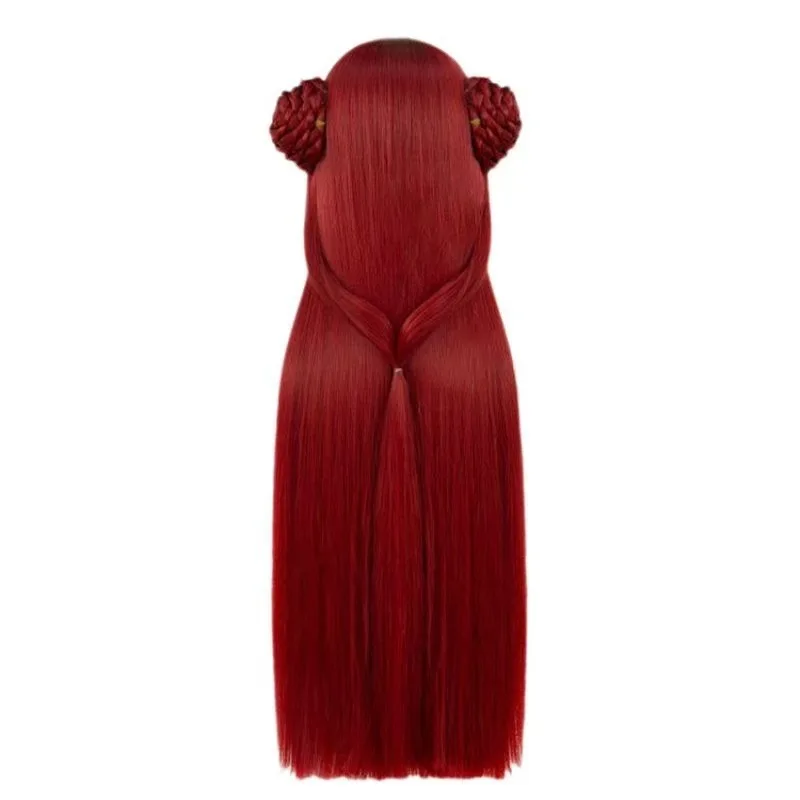 1 قطعة فتاة قزم أحمر طويل مستقيم شعر مستعار كوس