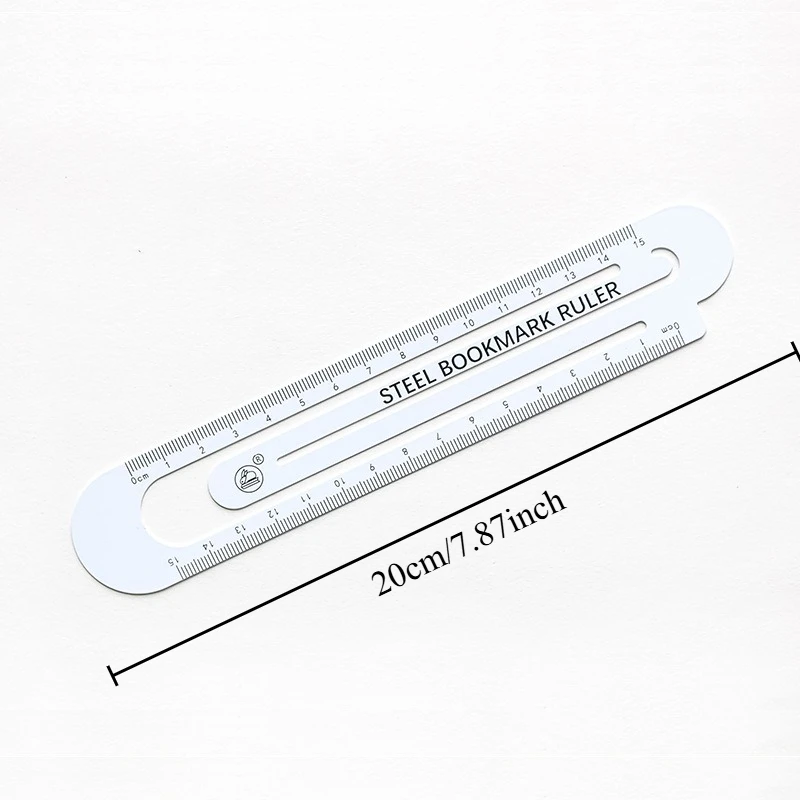 4pcs Metal Bookmark Ruler Book Holder Clip Measuring Scale School Supplies