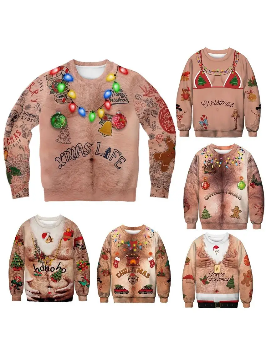 جديد Cisas مضحك الصدر العضلات جولة Ne Sweatirt الرجال 3D الطباعة الرقمية ربيع الخريف قاعدة شخصية irt المرأة... #1