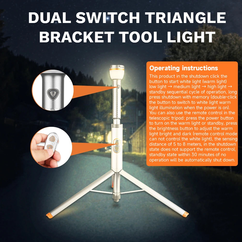 SKYRAY SL16 Camping lantern Work Light rechargeable lamp LED Emergency Lamp Outdoor Portable Lanterns with Magnetic Flashlight