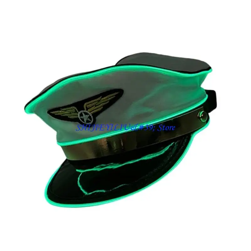 E21F LED Light Up Cap With 5 Color Changing Modes Costume Hat Party Accessories Hat For DJ Parties Cosplay And Night Event