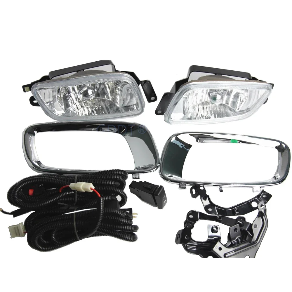 Full Kit Black or Chrome Fog Lights  for Pajero V73 2000-2003 MR508190 Front Lamp with Bulb for Montero V60 Wire Switch Support