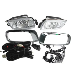 Full Kit Black or Chrome Fog Lights  for Pajero V73 2000-2003 MR508190 Front Lamp with for Montero V60 Wire Switch Support