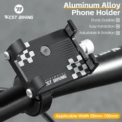 WEST BIKING Phone Holder Motorcycle Electric Bicycle Smartphone Aluminum Alloy Bracket Mtb Bike Phone Mount Cycling Accessories