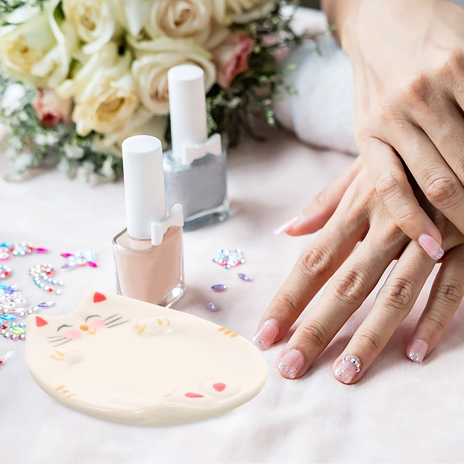 

Ceramic Palette Tray Small for Watercolor Nail Art Gouache Manicure Color Mixing Artist Paint Tray Watercolor Palette