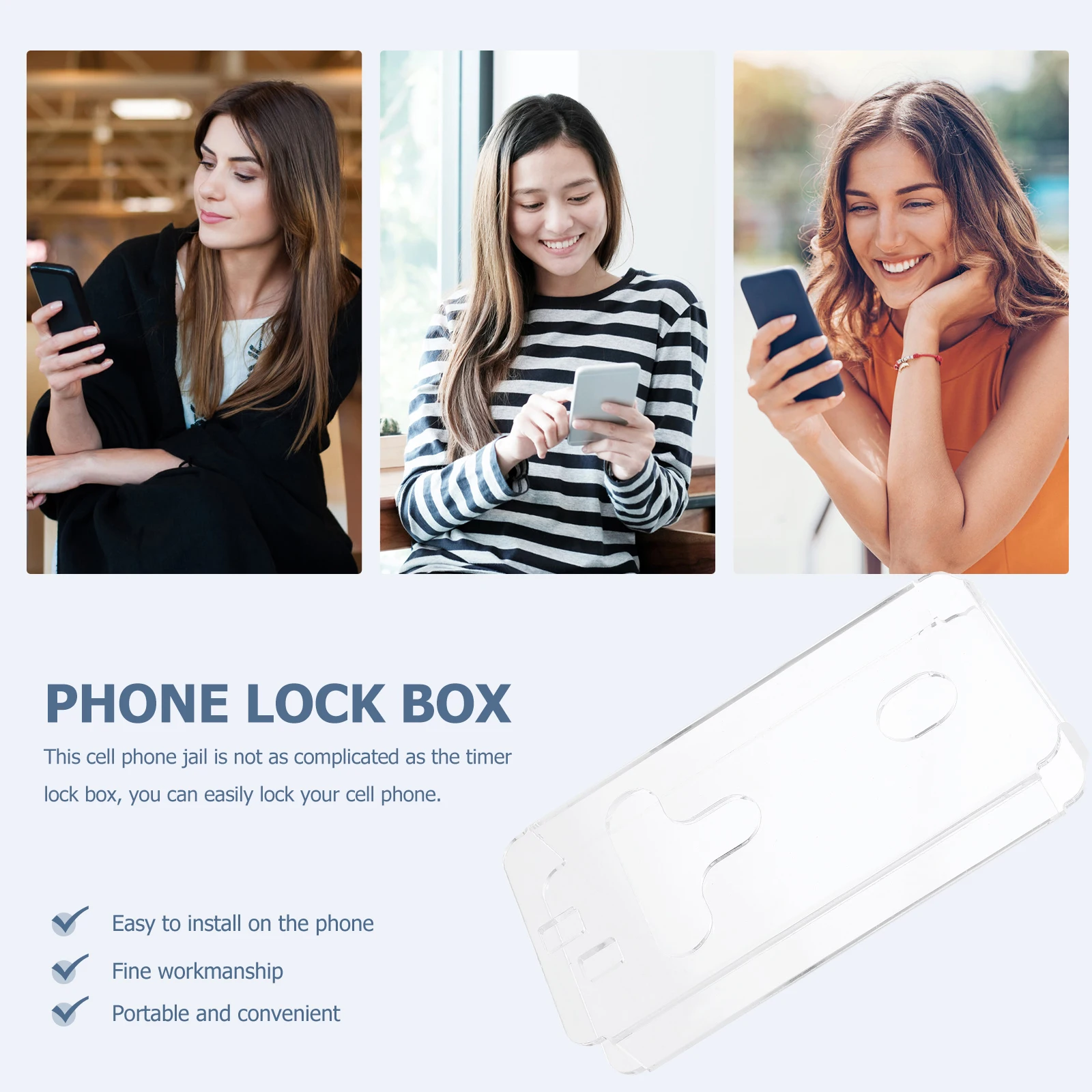 

Smartphone Lock Box For Students Portable Cellphone Jail Clear Design Compatible With Most Phones Study Aid