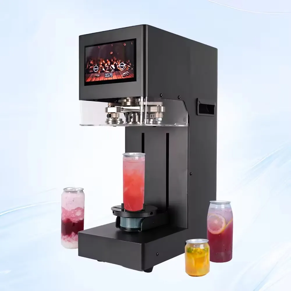 New Technique Non Rotary Automatic Lifting And Lowering 5S Intelligent Can Sealing Machine Plastic PET Tin Jar Beer Cans Seamer