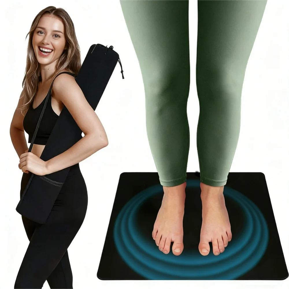 

Комплект для заземления Zero Volt: терапевтический коврик из углеродного волокна, 30x60 см, универсальный размер, кабель 15 футов, для сна, снятия тревоги и воспалений