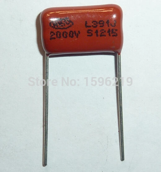 10pcs CBB capacitor 391 2000V 391J 2KV 390pF 0.39nF P15 CBB81 Metallized Polypropylene Film Capacitor