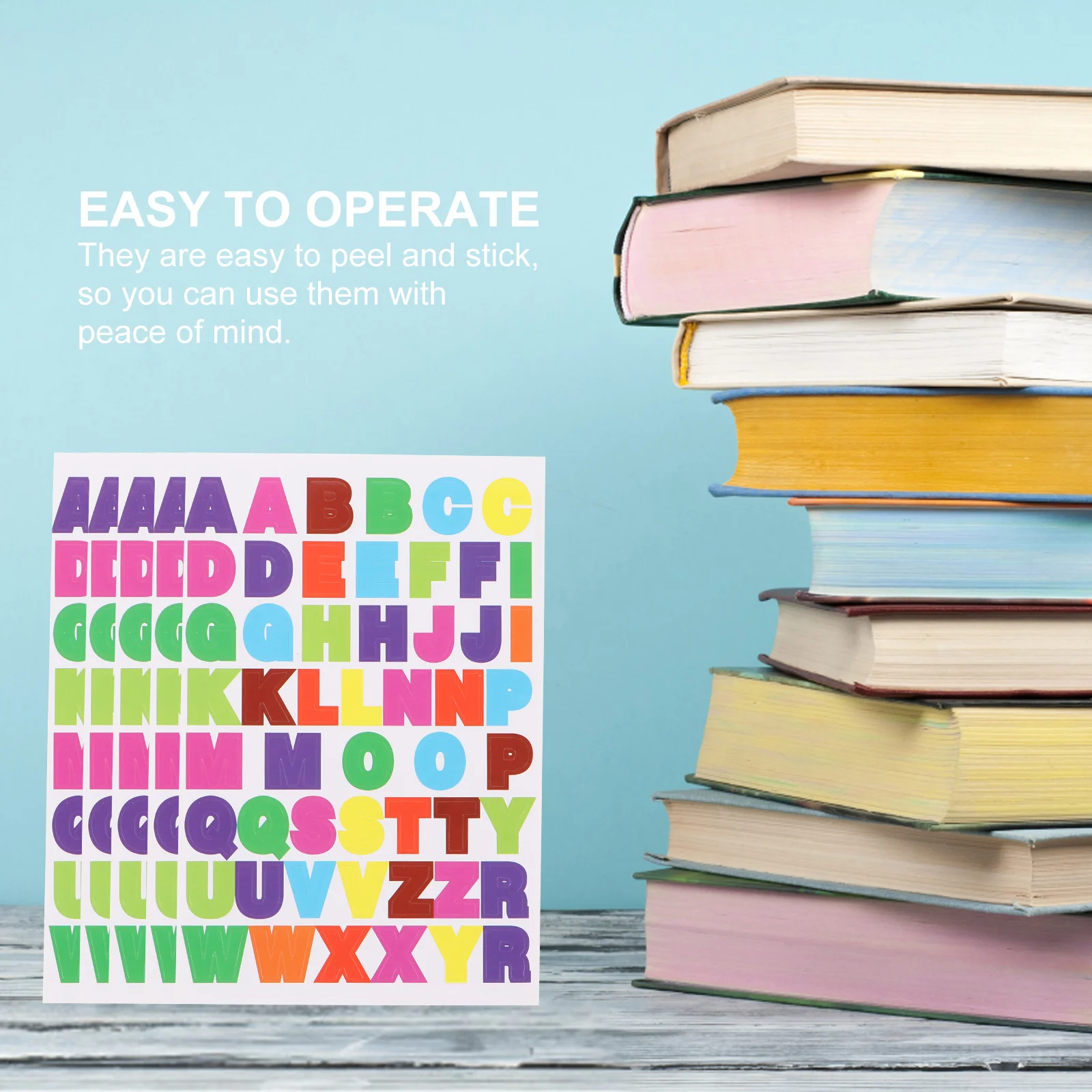 

50Pcs Alphabet Letter Stickers Decorative Colorful Decals for Scrapbook Diary DIY Self Adhesive Paper Photo Stickers