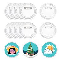 10pcs Acrylic Button Pins Badge Clear Pins Buttons Badges Kit For DIY Crafts Photo Pin on Clothes Sewing Projects
