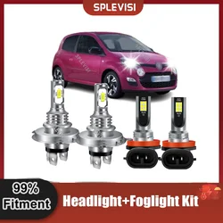 HID White Car LED H4 Headlight Headlmap Hi Low Beam H11 Foglamp Replace For Renault Twingo 2007-2014 Kangoo 2008-2016