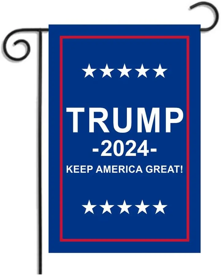 Donald Trump 2024 Election Garden Flag 12 x 18 Inches - Polyester Double Sided Printed Blue Keep America Great USA President Fla