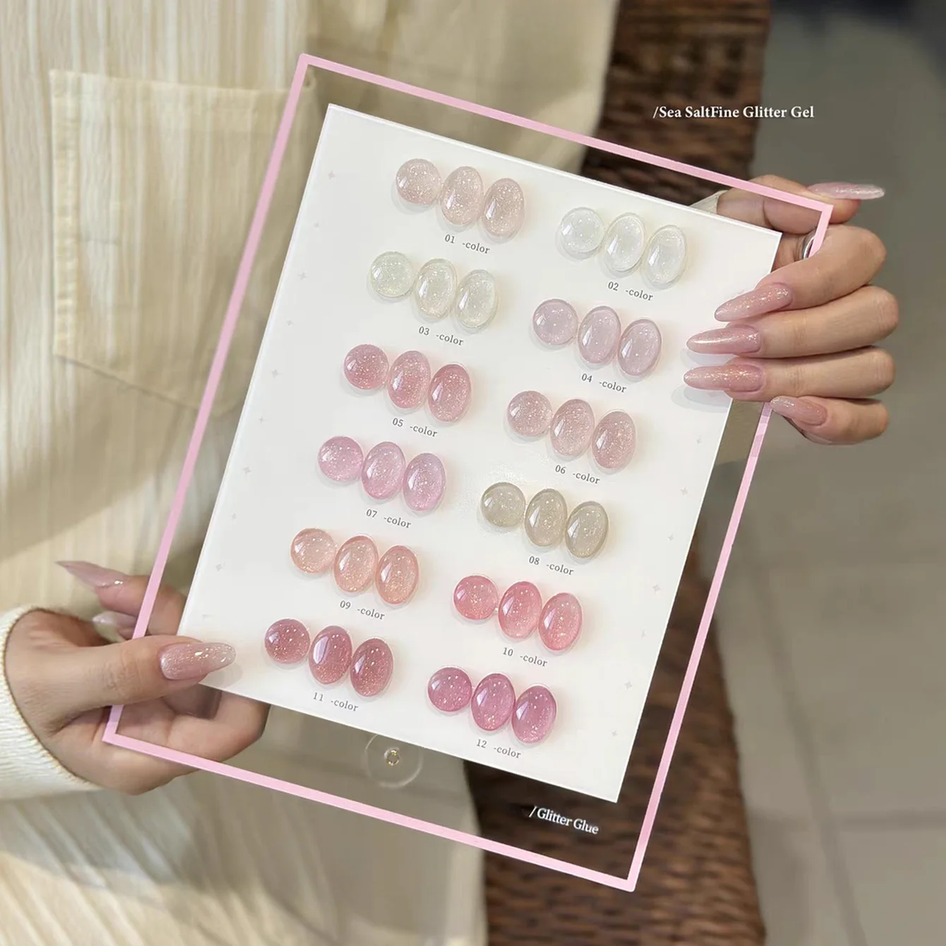1pcs PSK Summer Popular Sea Salt Fine Glitter Gel Nail Polish 2026 New Ice Transparent Naked Tuning Versatile DIY Nail Art