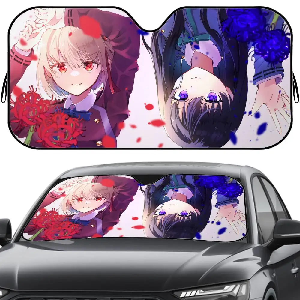 

Солнцезащитный козырек L-Lycoris Recoil, многоразовый, из алюминиевой фольги, для защиты от УФ-излучения и теплоизоляции, солнцезащитный экран