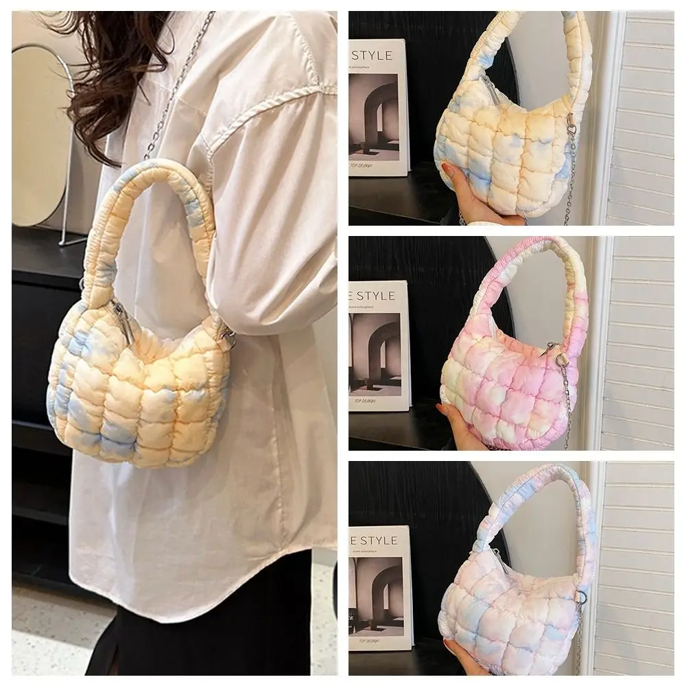 

Lattice Cloud Bag Fashion Quilted Tie Dyed Crossbody Bag Handbag Plaid Underarm Bag Lady