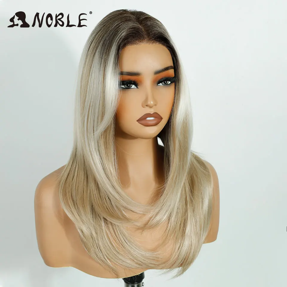 شعر مستعار نوبل الاصطناعية الدانتيل الباروكات الأمامية للنساء 20 "قبل قطعها الدانتيل شعر مستعار أمامي ارتداء والذهاب أومبير براون 13x6 قبل قطع الدانتيل الباروكات #4