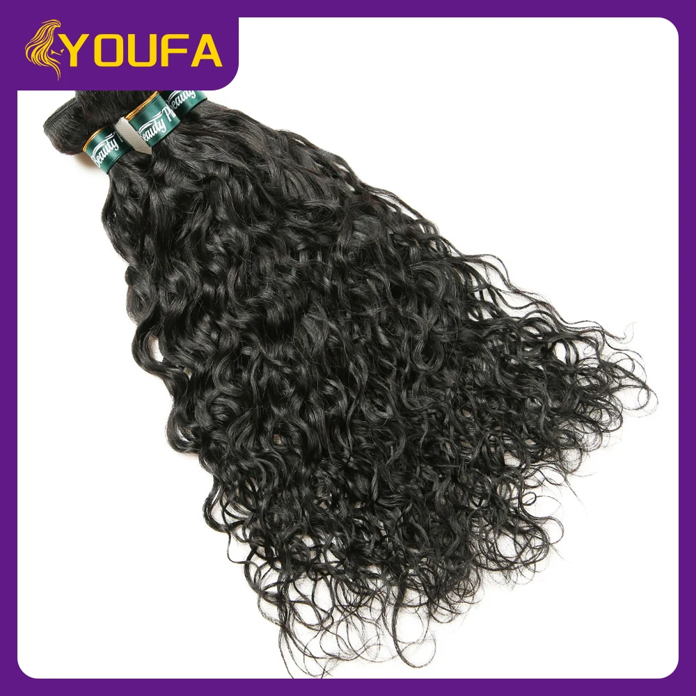 Natural Wave Human Hair Weave Single Bundle 100% Unpcoessed Remy Brazilian Human Hair Extension Bouncy Wavy Human Hair For Women
