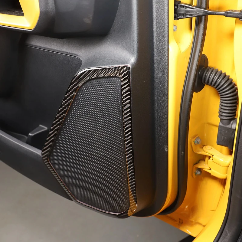 For Ford Ranger Raptor T9 2023-2025 Soft Carbon Fiber Car Interior Rear Door Speaker  Trim Sticker Car Interior Accessories L/R