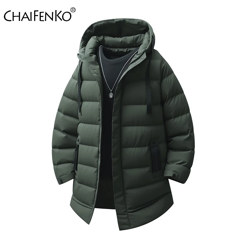 

Новая модная повседневная мужская парка с капюшоном, зимняя простая утолщенная удобная однотонная куртка на открытом воздухе, свободная теплая ветрозащитная куртка для мужчин