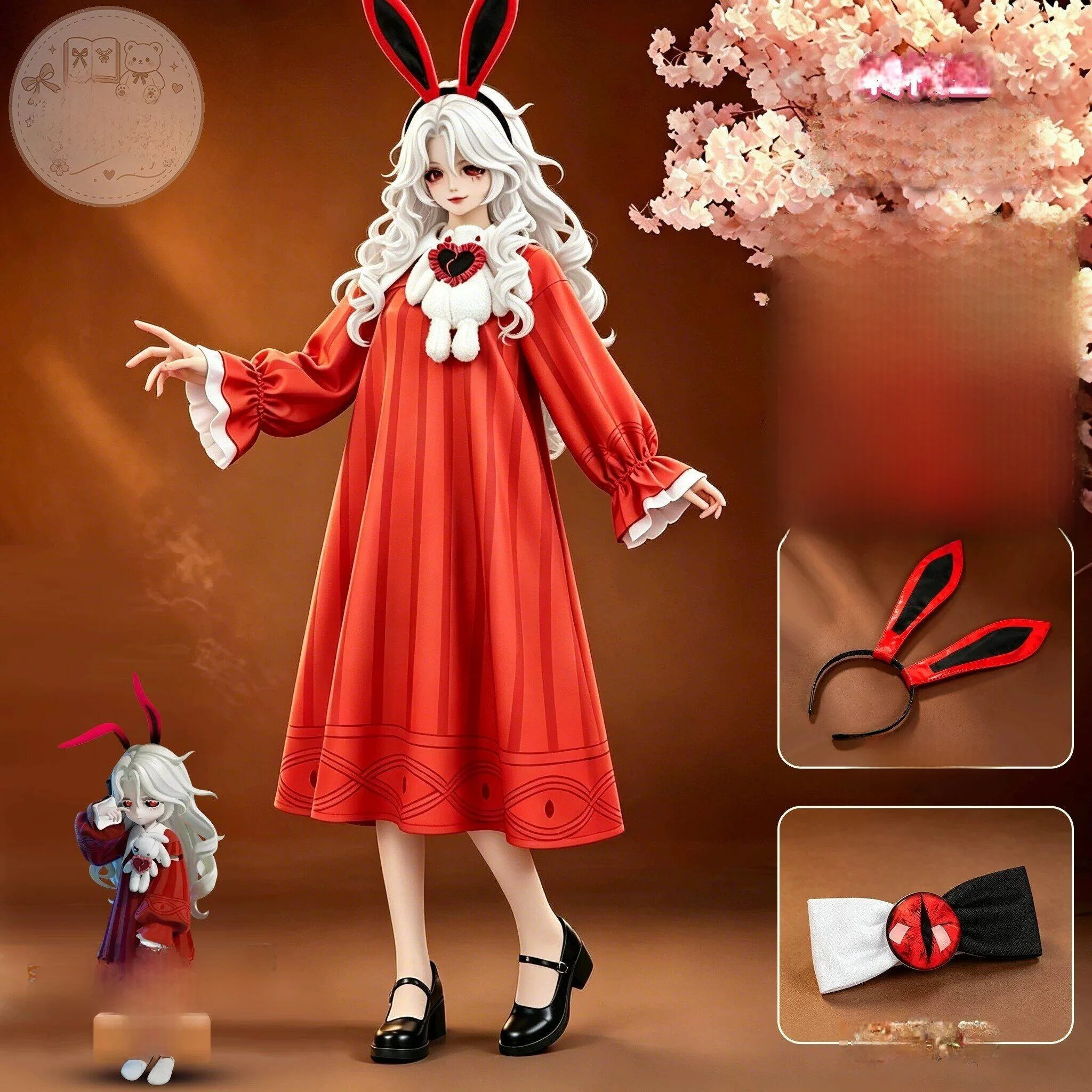 Vestido de Cosplay Lolita para Meninas Estudantes, Fantasia de Festa com Manga Longa para Crianças e Adultos