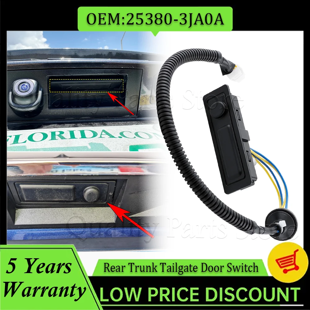 

New 25380-3JA0A Car Tailgate Opener Release Button Rear Trunk Switch For Nissan Pathfinder 2013 2014 2015 2016 2017 2018 2019